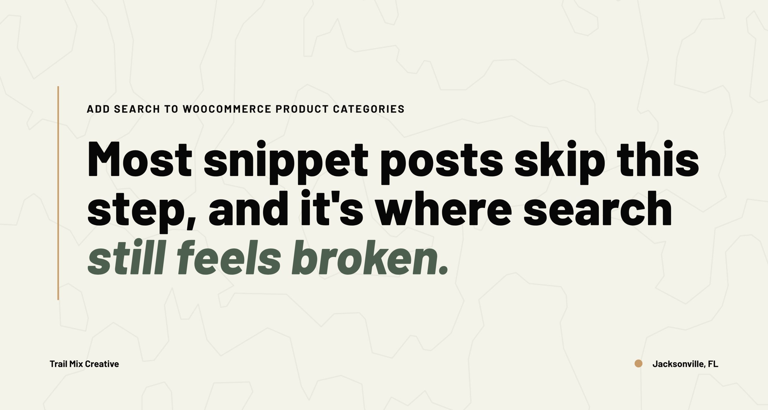 Most snippet posts skip this step, and it's where search still feels broken.